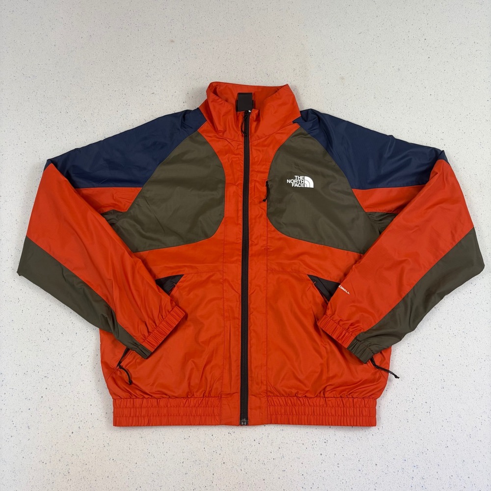 Gorpcore Colorblock Windbreaker North Face Full Zip Jacket Orange Navy TNF X M - Picture 3 of 12